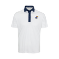 Kansas Semi-Spread Collar Polo Austin White with Navy Accent