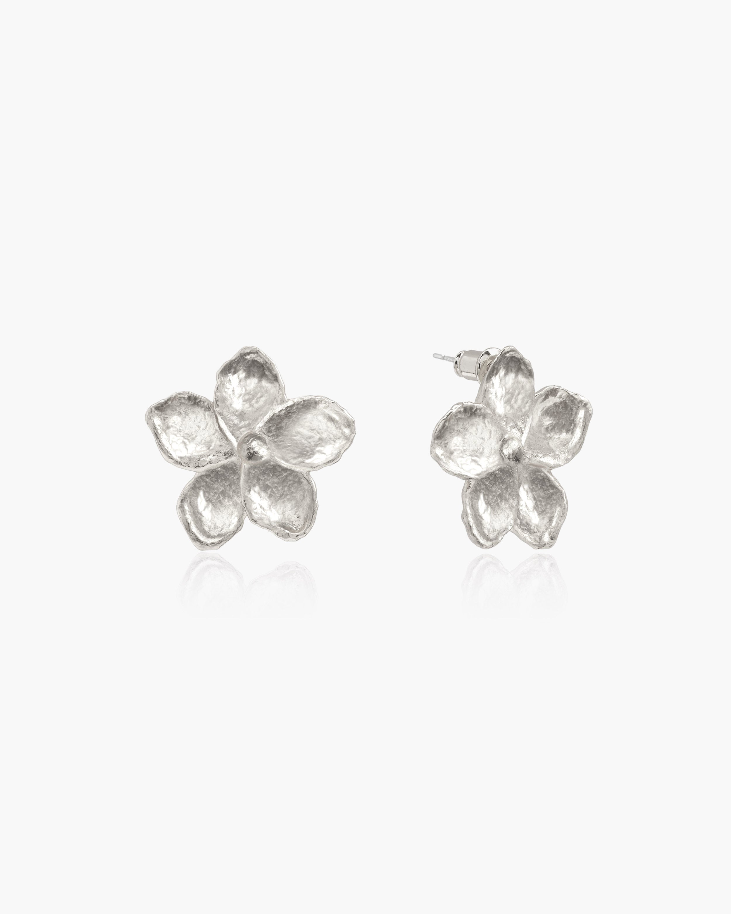 Gold Textured Floral Earrings