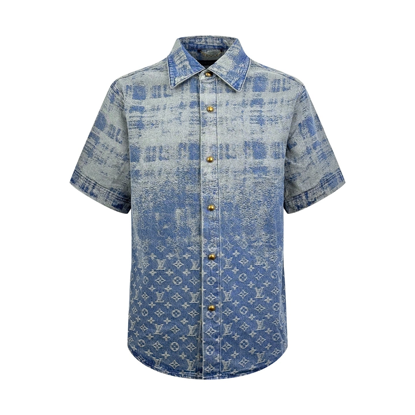 2026 New LY Logo Denim Short-Sleeve Shirt (BB773-B40)
