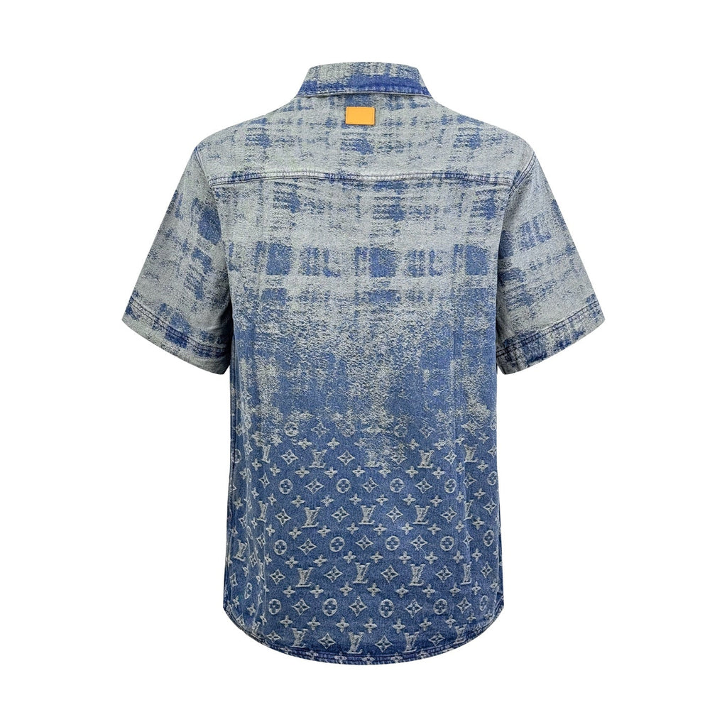 2026 New LY Logo Denim Short-Sleeve Shirt (BB773-B40)