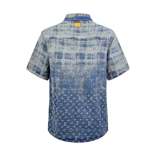 2026 New LY Logo Denim Short-Sleeve Shirt (BB773-B40)